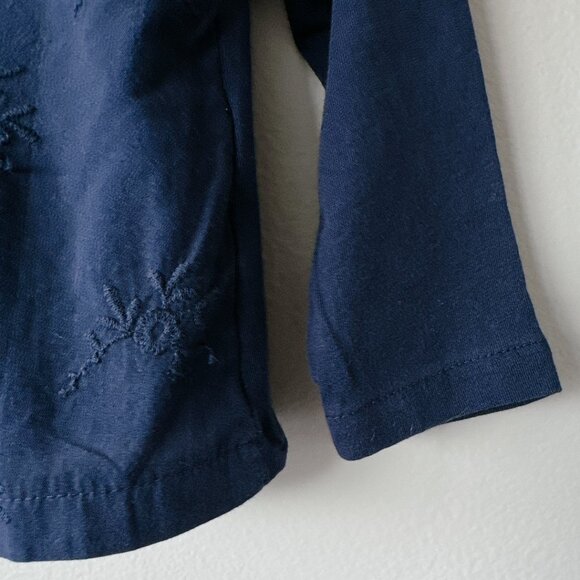 Zara blue long sleeve shirt with bow detail 6-9m - Picture 4 of 12